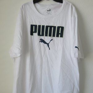Puma Logo White T-shirt with Black Logo - Mens Size XXL